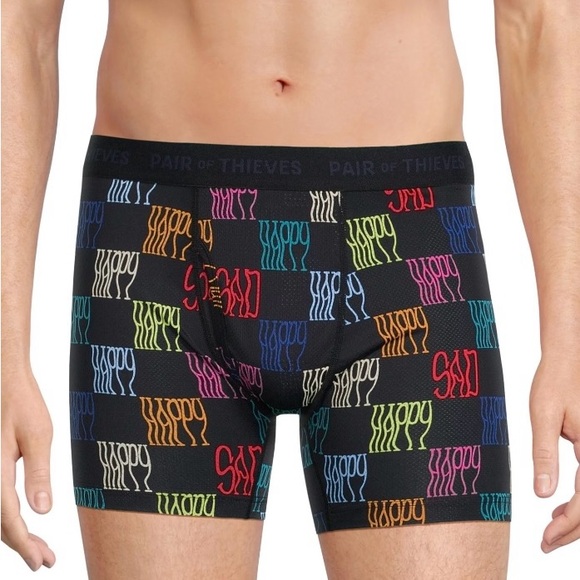 Pair of Thieves Men’s SUPERFIT Happy Deep Ocean Boxer Briefs, 2-pack S - Picture 2 of 6
